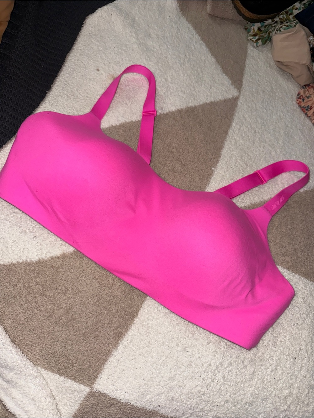 aerie SMOOTHEZ Bright Pink Seamless T-Shirt Bra